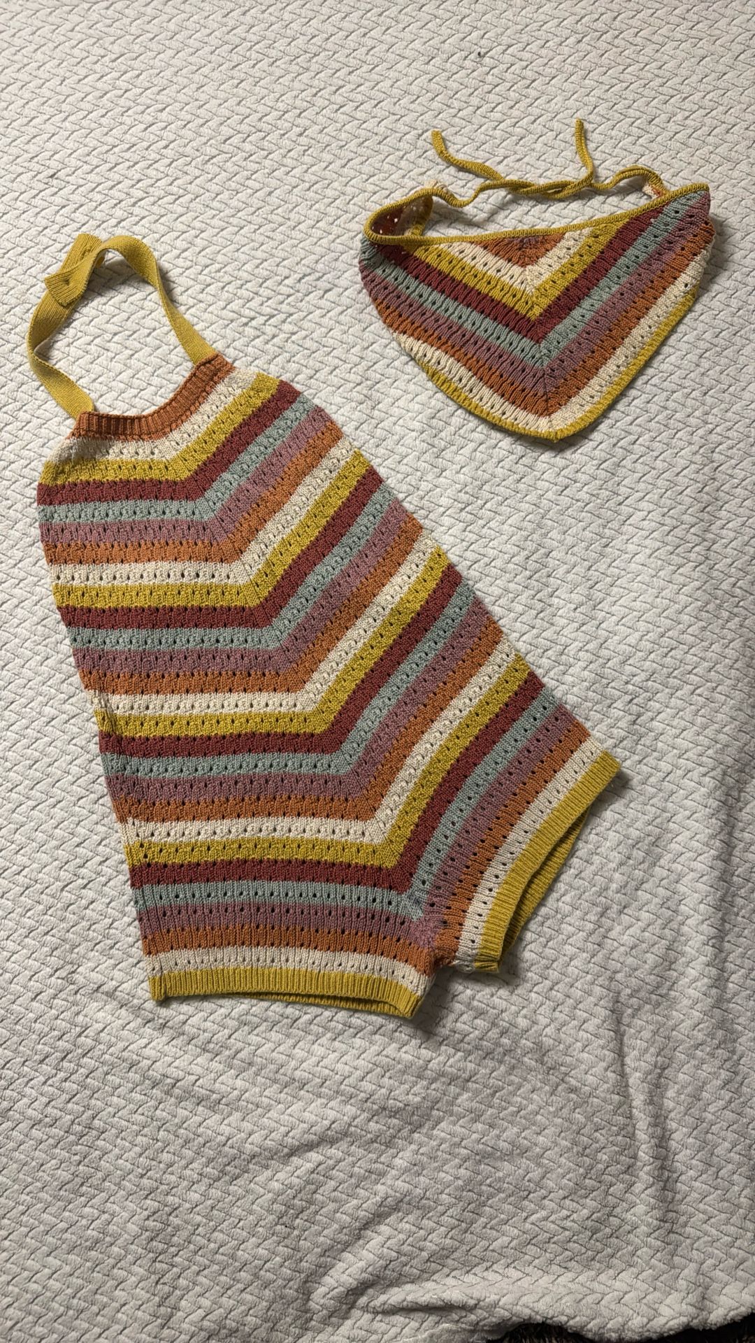 Zara Crochet jumpsuit with Hair bandana 