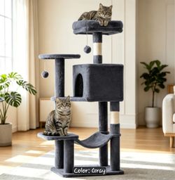 Gray Multi-Level Cat Tree with Condo