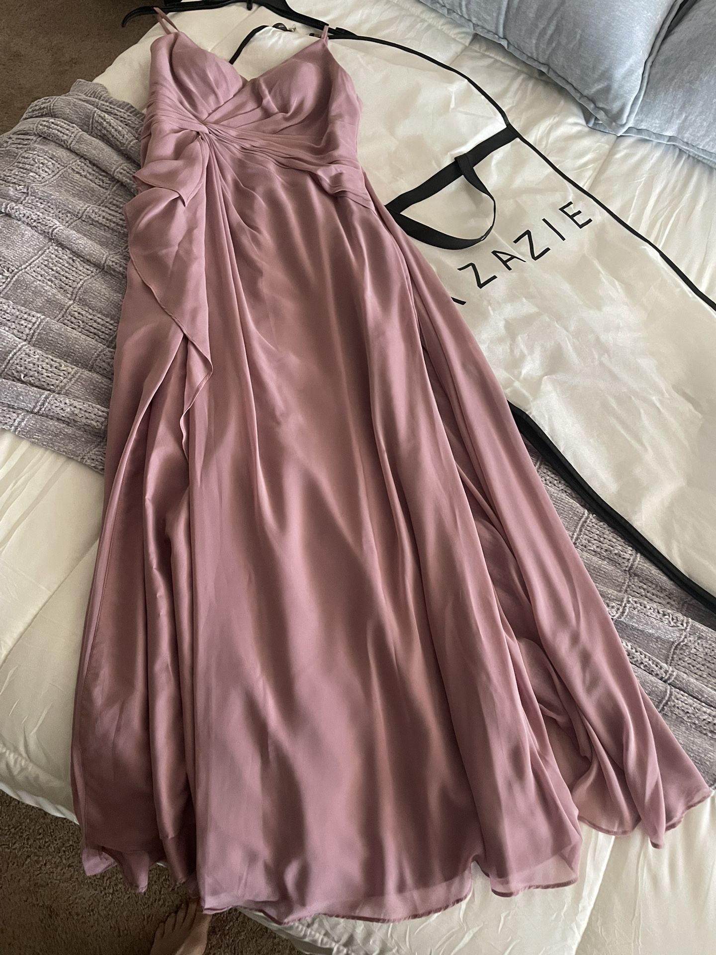 burgundy dress evening Ladivine 7481 Elegant Formal A-line Gown Burgundy / 12 main image 1