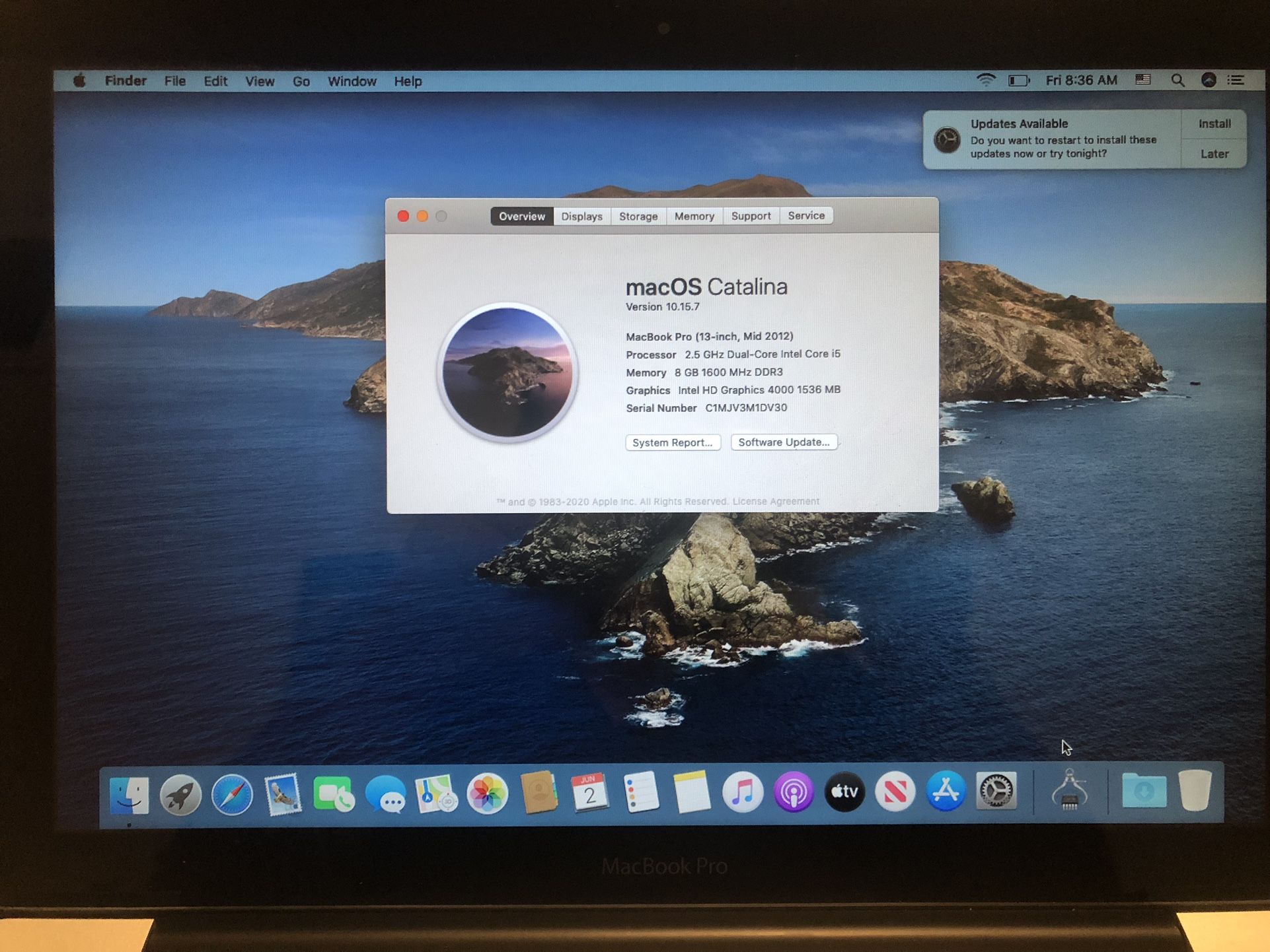 Catalina 2012 Macbook Pro Software Update Apple MacBook Pro 13