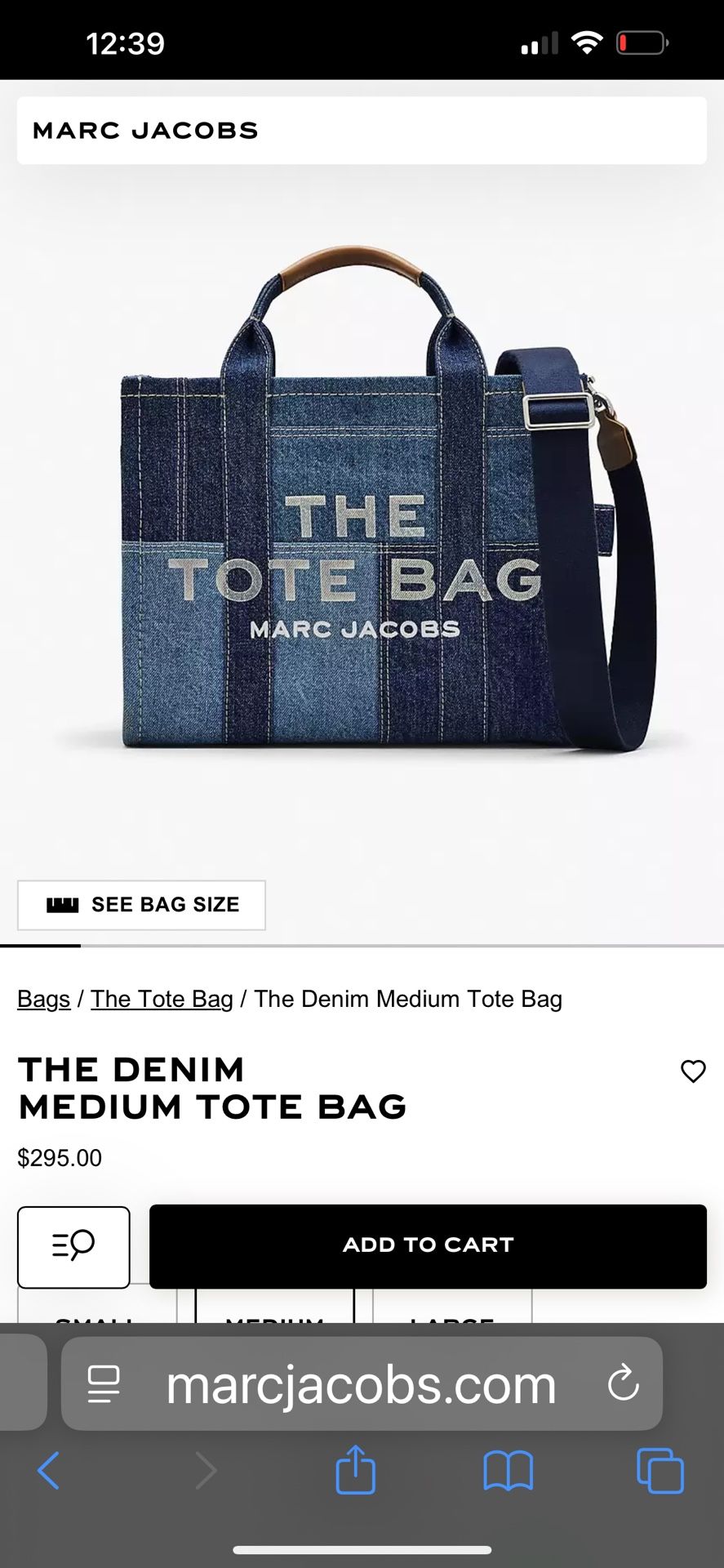 Marc Jacob’s Medium Denim Tote Bag