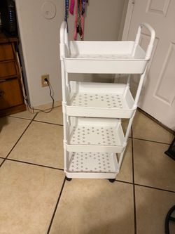 White 4-Tier Rolling Storage Cart