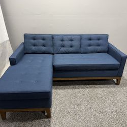 Blue Sofa W/ Reversible Chaise! Free Delivery