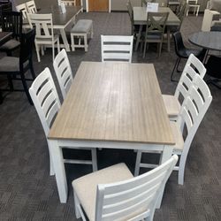 New White And Brown Kitchen Table 