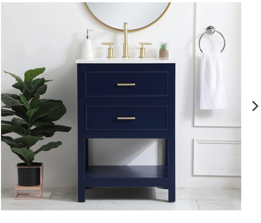 New, Sinclaire 24 Inch Single Bathroom Vanity In Blue