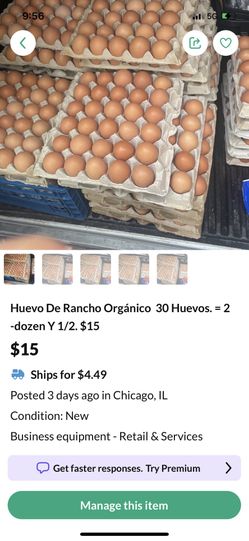 30. Huevos 🥚 Orgánico = A 2  Dozen I 1/2. $15. Para El Proxsimo Sábado Domingo. Lunes. Martes. 