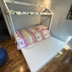Twin Bed with Trundle & Mattresses 