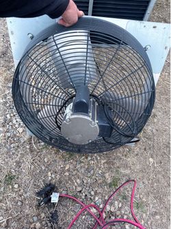commercial/industrial exhaust fans or greenhouse ventilation fans with louvers/shutters