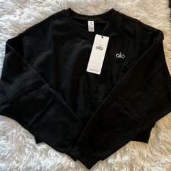 Black Alo Cropped Crewneck 