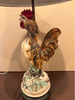 Vintage ceramic Rooster lamp with lamp shade