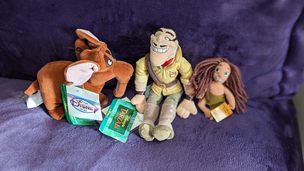 Disney Vintage Tarzan Bean Bag Plush Lot