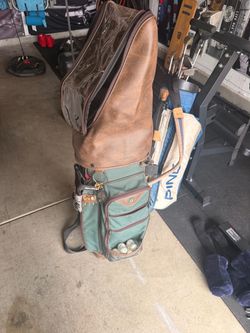 Vintage Leather and Canvas Golf Bag