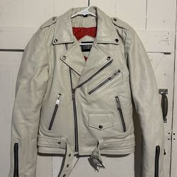 White Leather Motorcycle Jacket