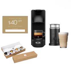 Nespresso Essenza Mini Espresso Machine by Breville, with Aeroccino Milk Frother
