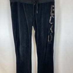 Women Ecko Unltd Sweatpants Bottom Jogger Black Velvet Large L
