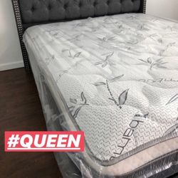 Queen size Pillow Top Bamboo brand Mattress New 