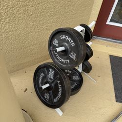 Weights, Barbell, Dumbbells, Combo Squat Rack For Sale 