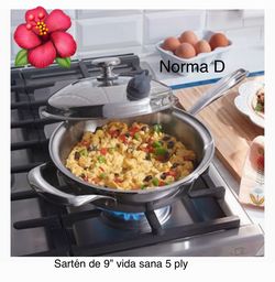 Sartén de 9” vida sana 5 ply Nuevo en su caja 🌺 princess house 🌺