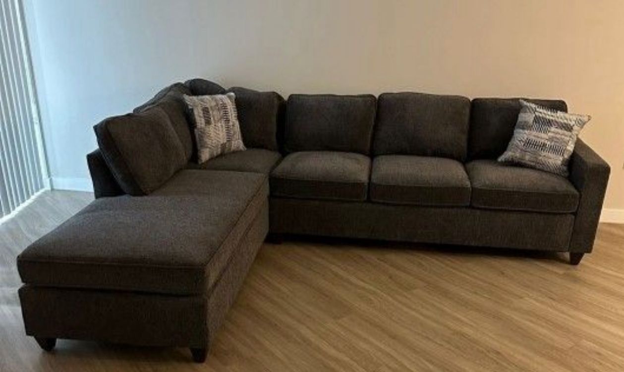 Grey Chenille Sofa Couch Sectional 🛋 Modern Reversible  $799