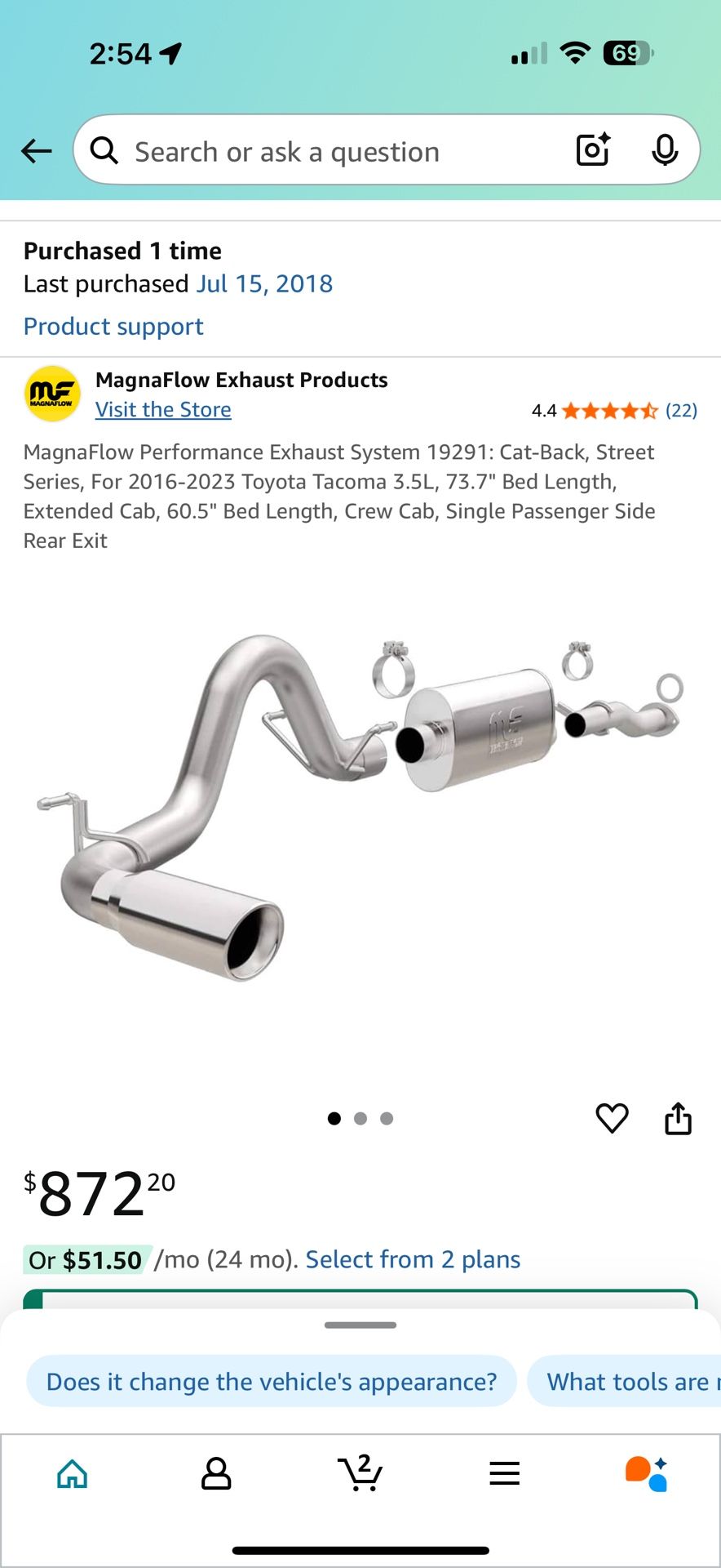 MagnaFlow Cat back Tacoma Used