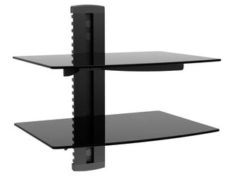 BRAND NEW WALL MOUNT CLOSEOUT 2 TIER COMPONENT SHELF 10479 OR 180152