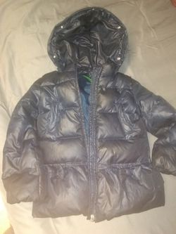 Girls blue Benetton puffy coat sz 5