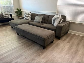 L shape sectional sofa & ottoman