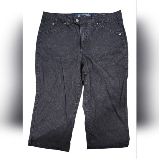 Gloria Vanderbilt Size 16 Black The Perfect Fit Capris - Has Pet Hair