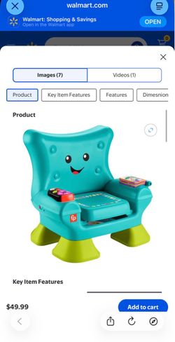 Fisher-Price Toddler Learning Toy Laugh & Learn Smart Stages Chair with Music Lights & Activities