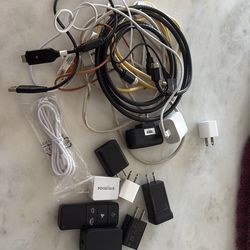 Assorted wires, cables, outlet connectors