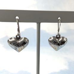 Vintage Sterling Silver Heart Earrings