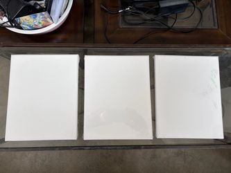 Set of 3 Blank White Stretched Canvases