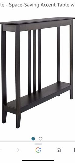 New Ltd Black Slimline Space Saving Accent Table