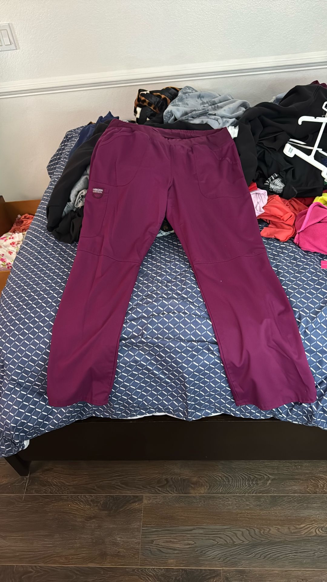 Cherokee burgundy Scrub Bottoms