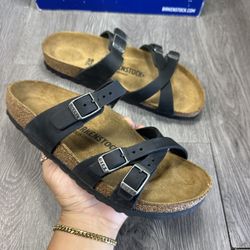 Birkenstock Franca Oiled Leather Womens Braids In Navy Regular Fit US 7 38