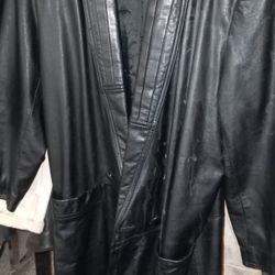 Global Identity Mens Large Full Length Leather Coat