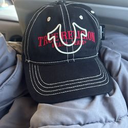 True Religion Black Horseshoe Dad Cap