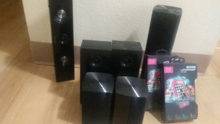 Surroud sound speakers and phone cases