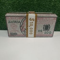Rhinestone Colorful Money Clutch Purse 