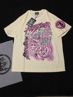Hellstar No Guts No Glory T-Shirt ‘Beige & Pink’