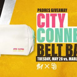 Padres vs Marlins 5/28  Tickets City Connect Belt Bag Giveaway 