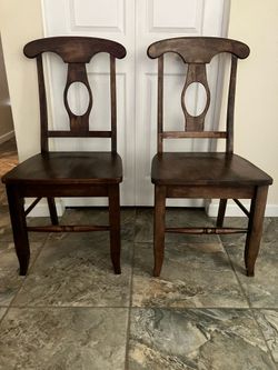 2 Wood Dining Chairs•Measurements in photos