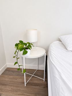 White Round Metal Side Table