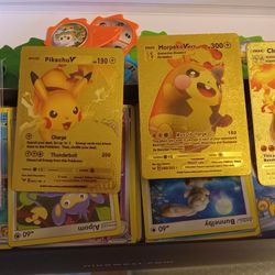 Pokemon Collection With Rare Gold Fighting Cards 
