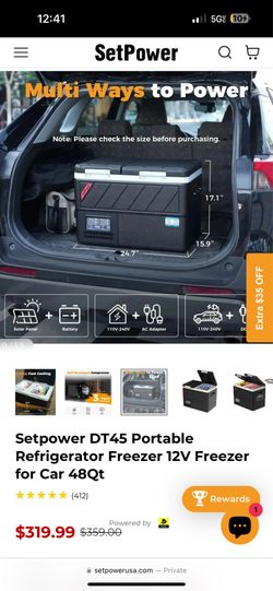 100% New Car/Van/Truck Refrigerator Dual Zone Dual Temp Control 100% Good Setpower DT45 Brand New