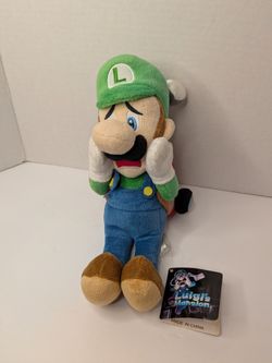 Luigi's Mansion Scared Luigi Plush w/ Polturgust NWT Loose Suspender 