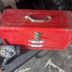 Metal Tool Box, 2 drawer Plus Top storage