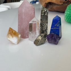 Crystals Variety Rose Quartz Citrine Lapiz Crystal Quartz