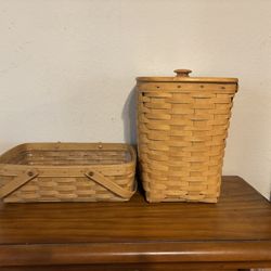 2 Longaberger Baskets ( One With Lid)