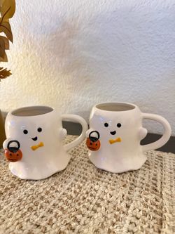 Halloween Ghost Ceramic Mugs Set of 2✨new